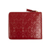 Leather Star Cardholder Zip Around Wallet - Red