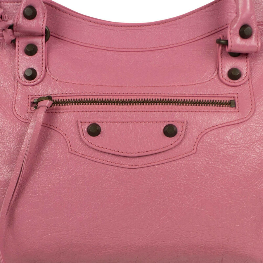 Leather Classic City Shoulder Bag - Pink