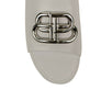 Leather Oval 'BB' Mule Sandal - White