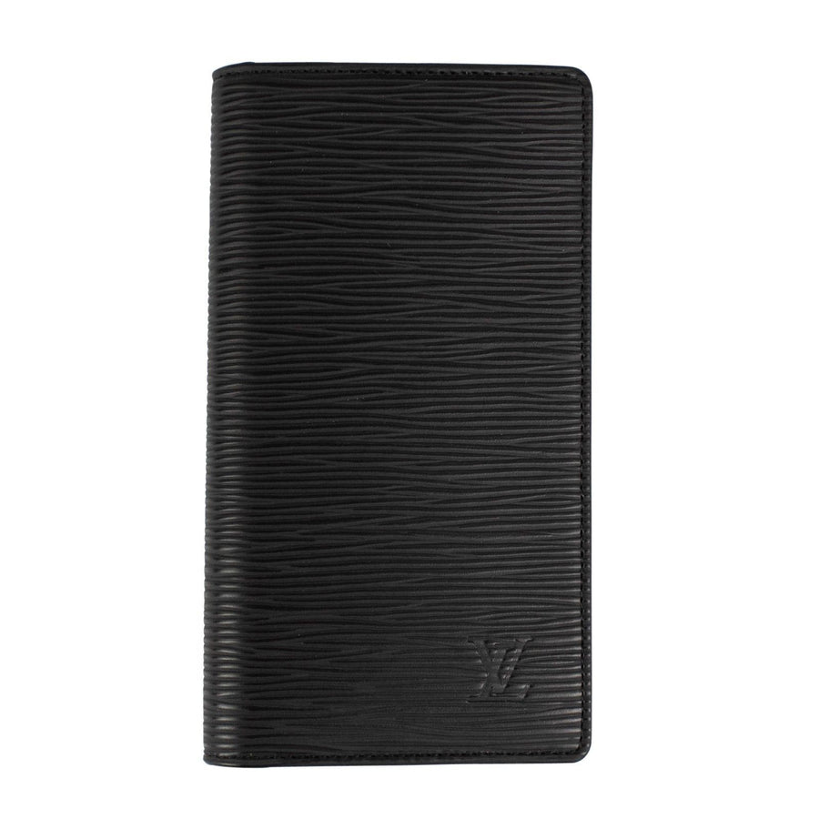 Pocket Epi Leather Agenda Cover Wallet - Black