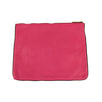 Leather Print Logo Medium Pouch Clutch - Pink