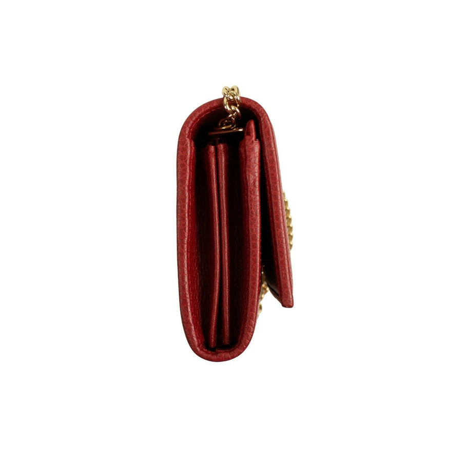 GG Marmont Leather Mini Chain Shoulder Bag - Red