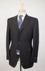 Drop 6 Striped Wool 3 Button Suit - Gray / Orange