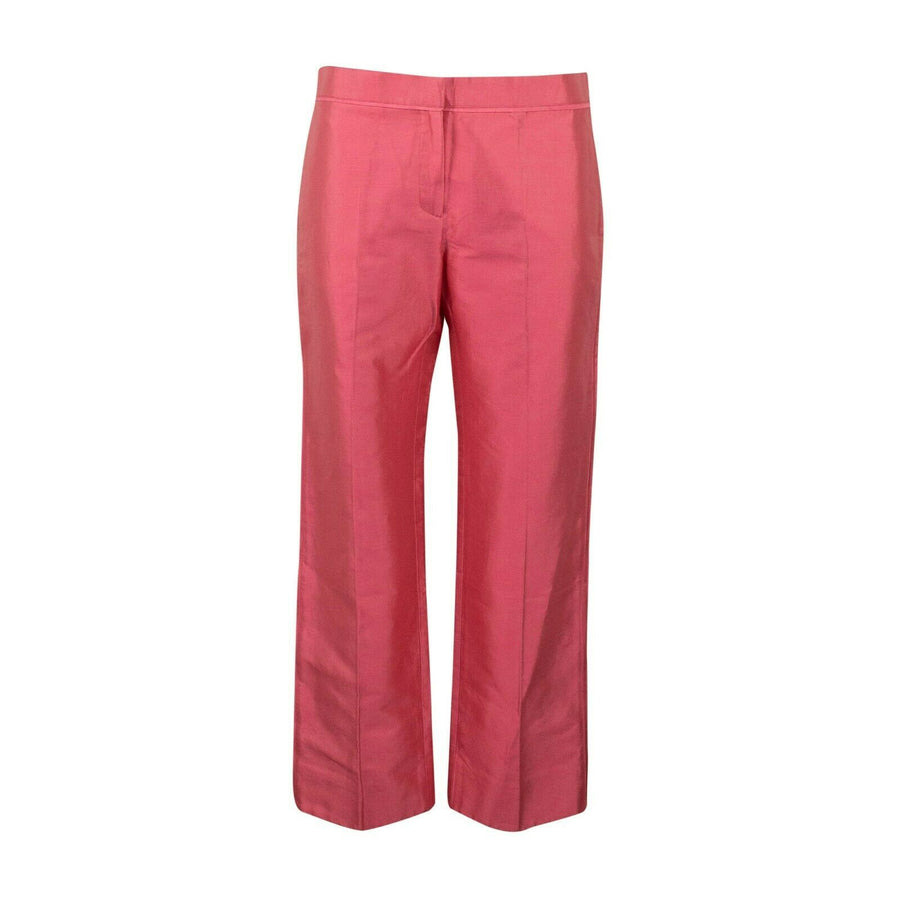 Cropped Cotton Blend Pants - Pink