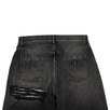 Cotton Distressed Layered Jeans Pants - Black