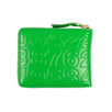 Leather Number Embossed Small Wallet - Green