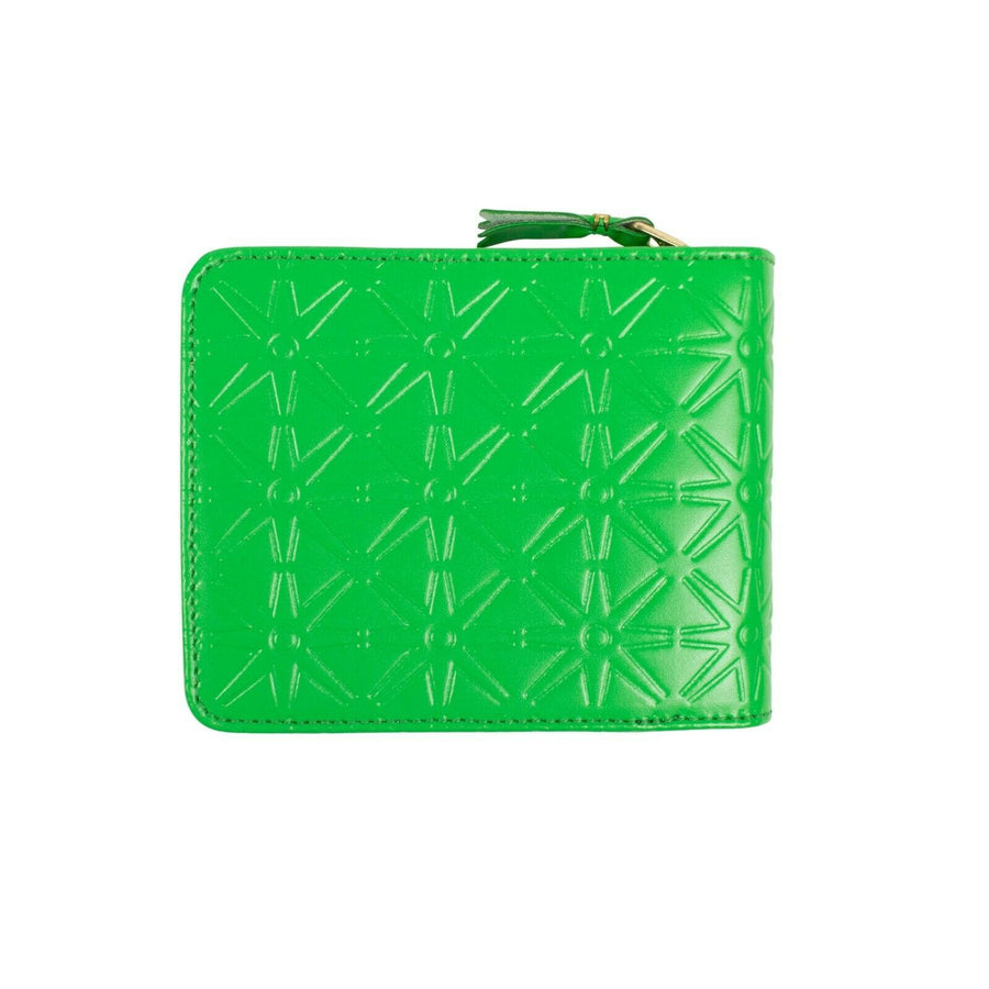 Leather Star Cardholder Zip Around Wallet - Green