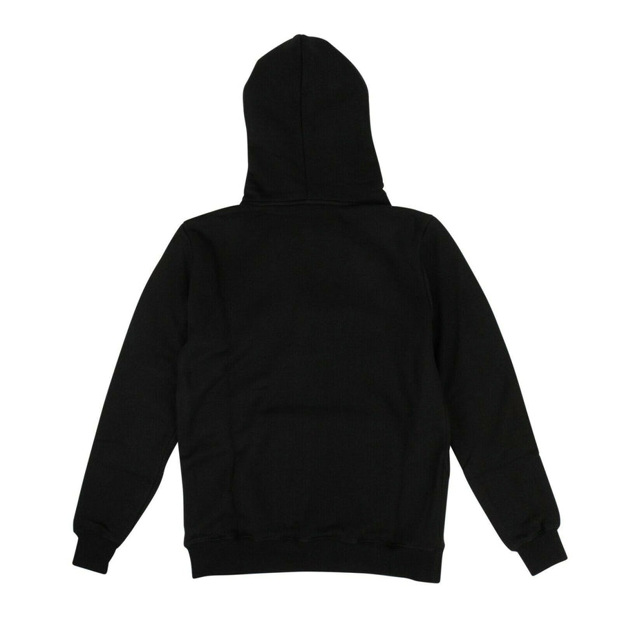 Cotton Knitted Patch Pocket Hooded Sweatshirt - Black