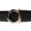 'Gancini' Metal Buckle Belt - Black/Brown