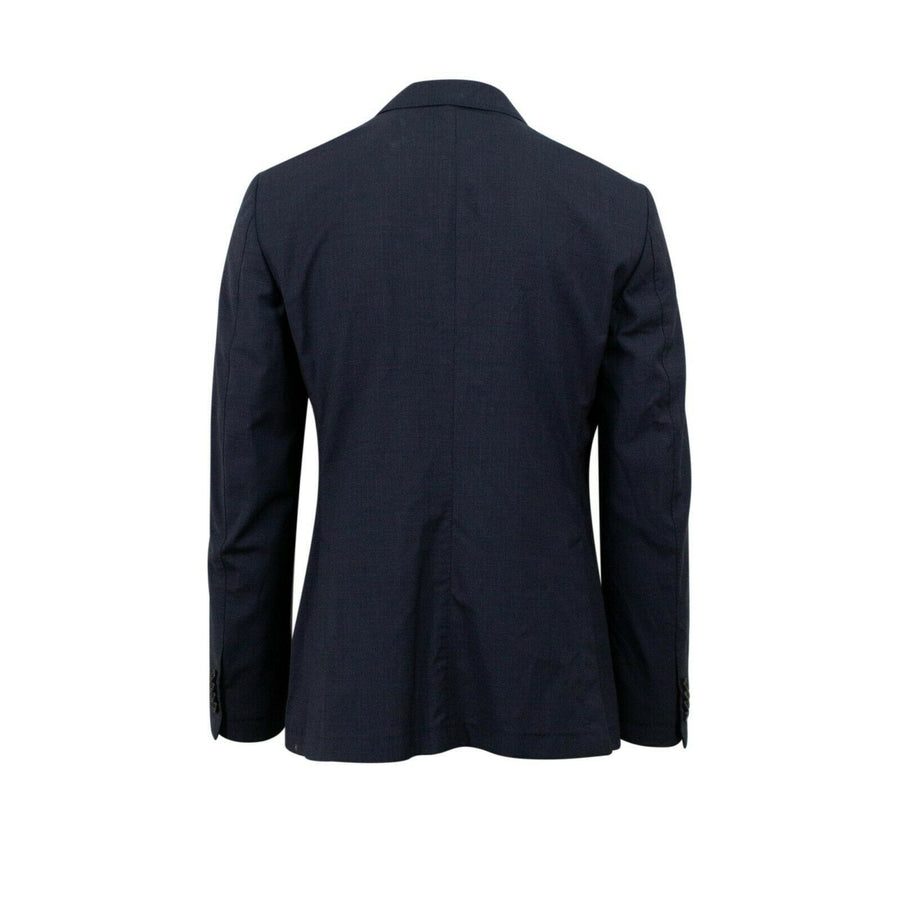 Check Wool Two Button Suit - Blue