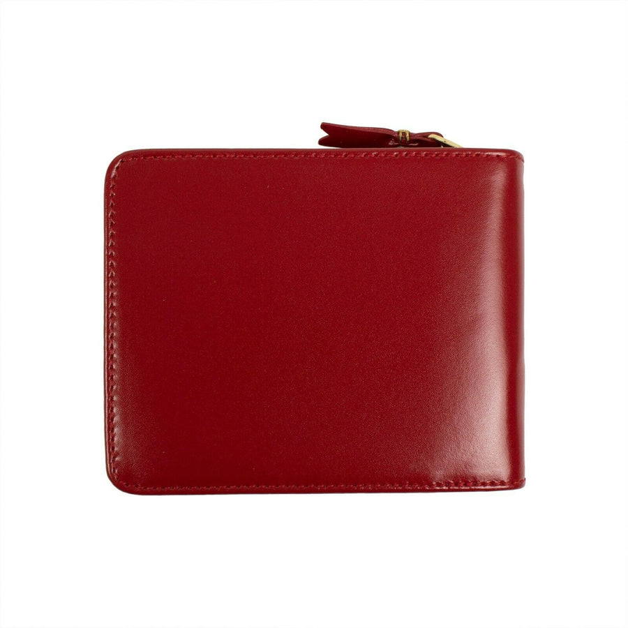 Leather Cardholder Zip Around Wallet - Red