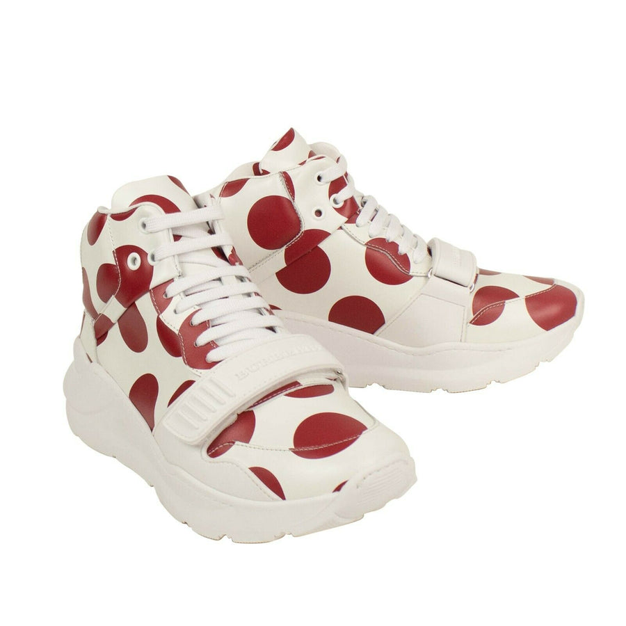 'Regis' Spot Print High-Top Sneakers -White