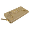 Classic Metallic Edge Continental Zip Around Wallet - Tan