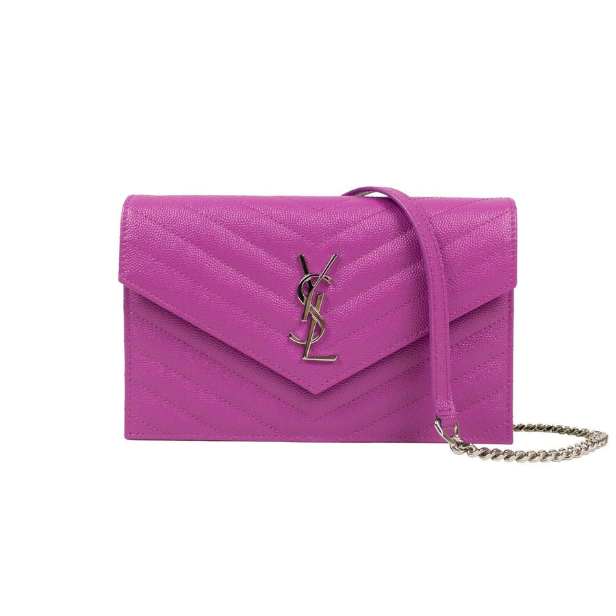 Grain De Poudre Embossed Monogram Leather Handbag - Light Purple