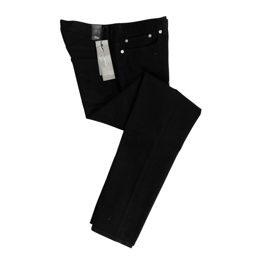 Tribal Print Cotton Blend Jeans - Black