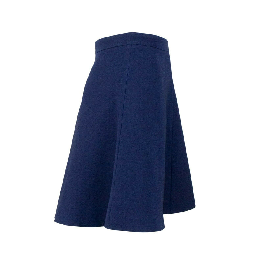 Wool Blend Skater Skirt - Blue