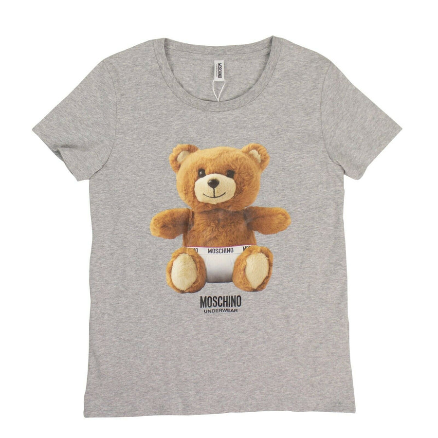 Bear Graphic Print Short Sleeve T-Shirt - Heather Gray