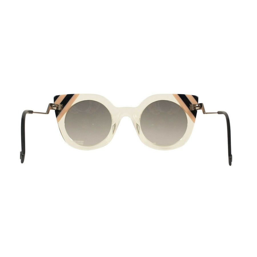 Plastic Cat Eye Sunglasses - Beige / Black / Clear