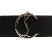 Leather Silver 'CL' Logo Belt - Black/Red