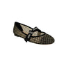 Mesh Miss J'adior Ballet Flats - Black