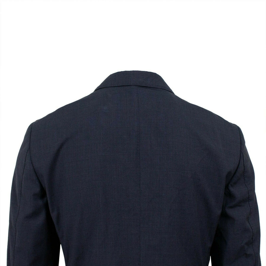 Check Wool Two Button Suit - Blue