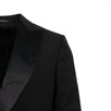 Wool Two Button Tuxedo Suit - Black