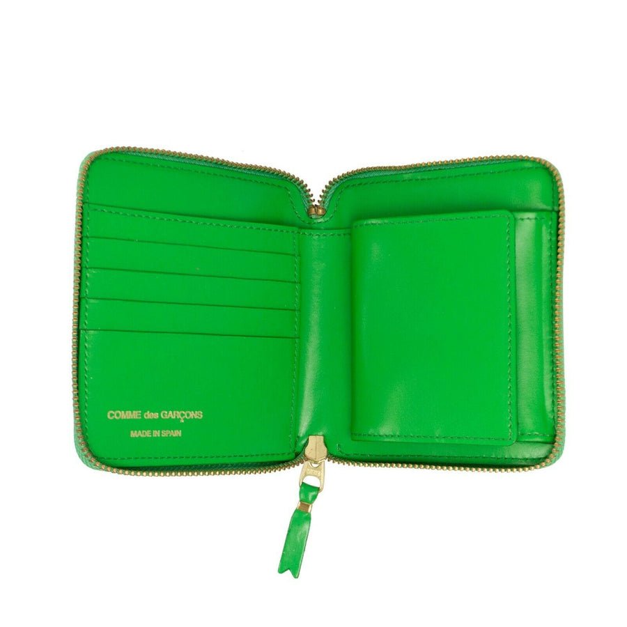 Leather Number Embossed Patchwork Square Wallet - Green