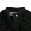 Cotton Blend Embroidered Cape Coat - Black