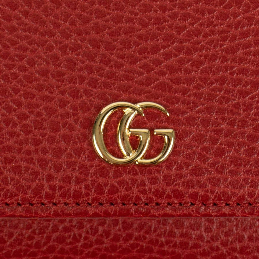 GG Marmont Leather Mini Chain Shoulder Bag - Red