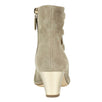 Suede Cut Out Cap Toe Short Boots - Beige