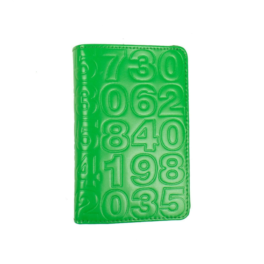 Leather Number Embossed Cardholder Wallet - Green