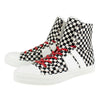 Men's Canvas Sunset Checked High Top Sneakers - Black / White