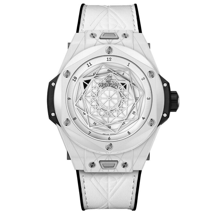 Hublot Big Bang, Unico Sang Bleu Ceramic White 45MM Watch 415.HX.2027.VR.MXM19