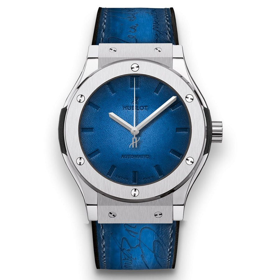 Hublot Classic Fusion, Berluti Blue Titanium 45MM Watch 511.NX.050B.VR.BER16