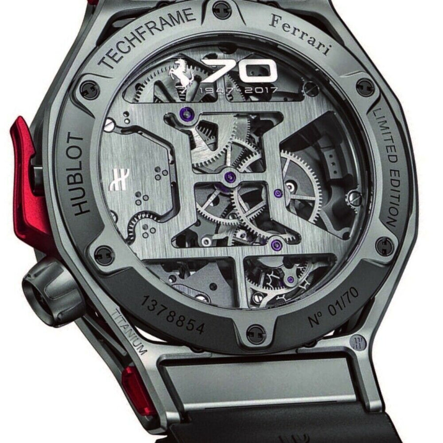 Hublot Techframe, Ferrari Titanium Tourbillon 45MM Watch 408.NI.0123.RX