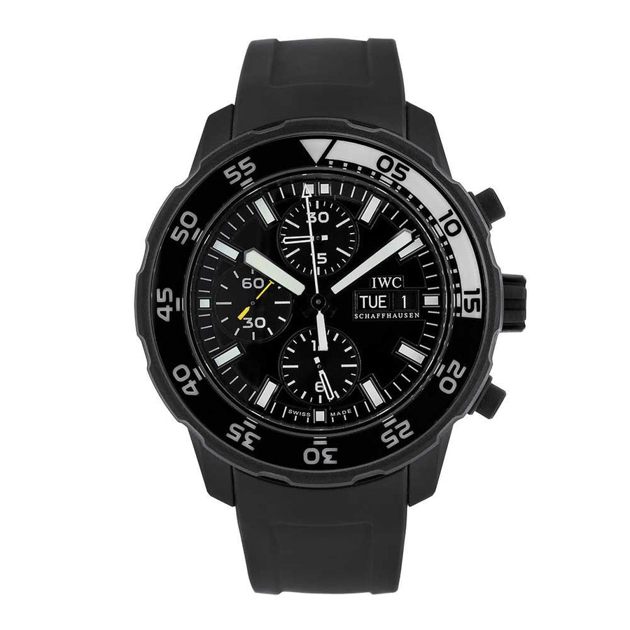 IWC Aquatimer, Galapagos Island Steel Black Chronograph 44MM Watch IW376705(PRE-OWNED)