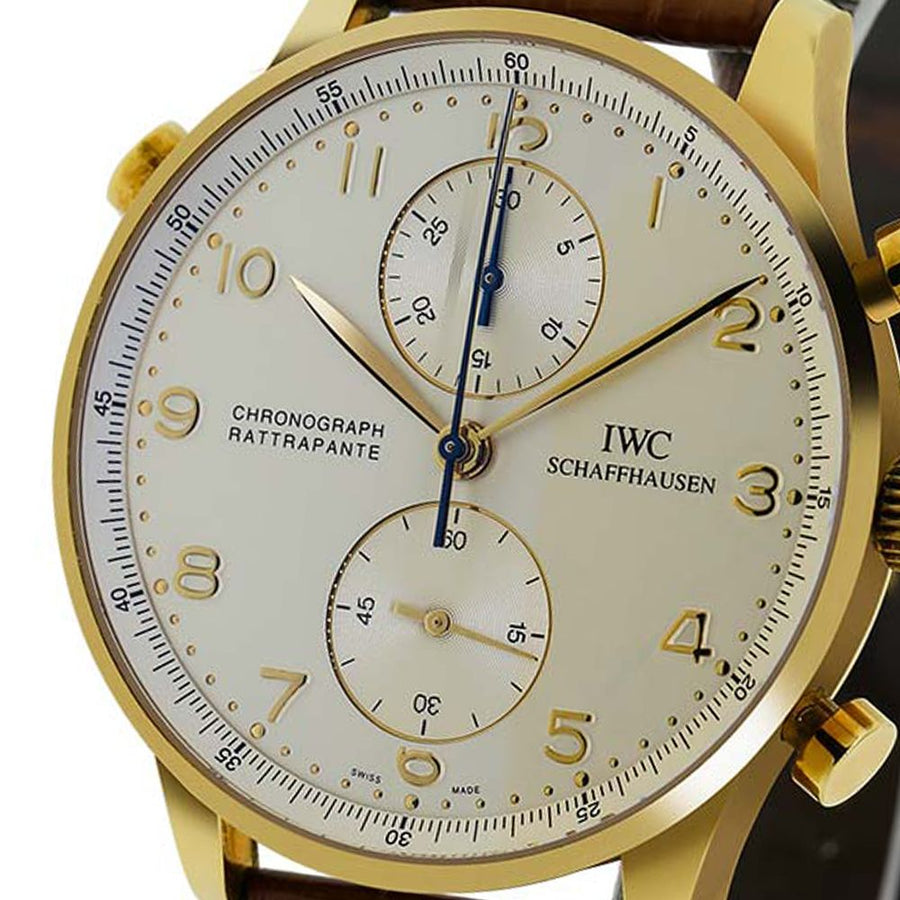 IWC Portugieser, Rose Gold Rattaprante Chronograph 41MM Watch IW371203(PRE-OWNED)