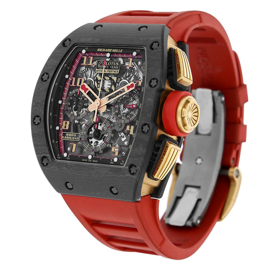 Richard Mille RM011, Romain Grosjean Lotus F1 Carbon Rose Gold 50MM Watch RM-011(PRE-OWNED)