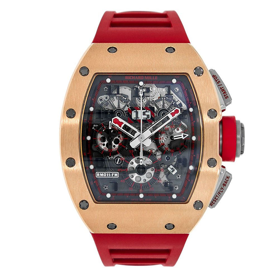 Richard Mille RM011 , Red Demon Titanium & 18K Rose Gold 50MM Watch RM011(PRE-OWNED)