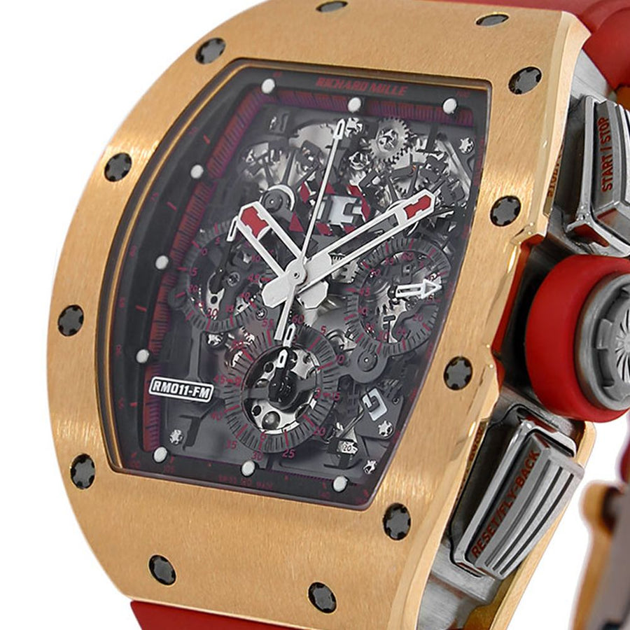 Richard Mille RM011 , Red Demon Titanium & 18K Rose Gold 50MM Watch RM011(PRE-OWNED)