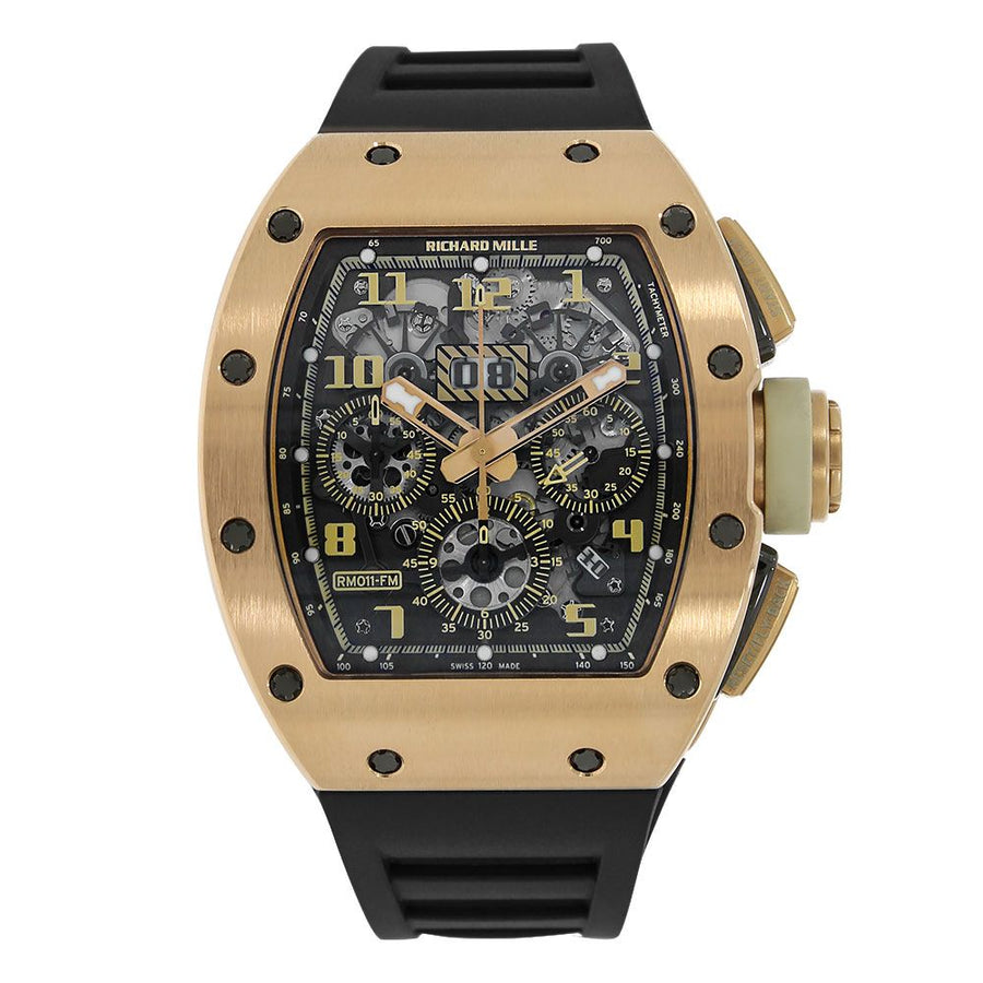 Richard Mille RM011, Felipe Massa Rose Gold Ivory Edition 49MM Watch RM 011(PRE-OWNED)