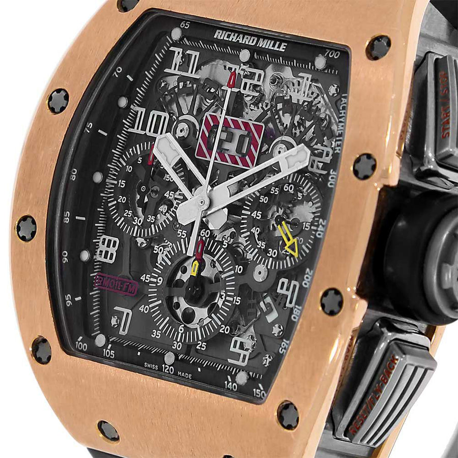 Richard Mille RM011, Felipe Massa Titanium Rose Gold Chronograph 49MM Watch RM011(PRE-OWNED)