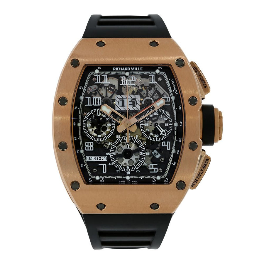 Richard Mille RM011, Felipe Massa Boutique Edition Rose Gold 49MM Watch RM011(PRE-OWNED)