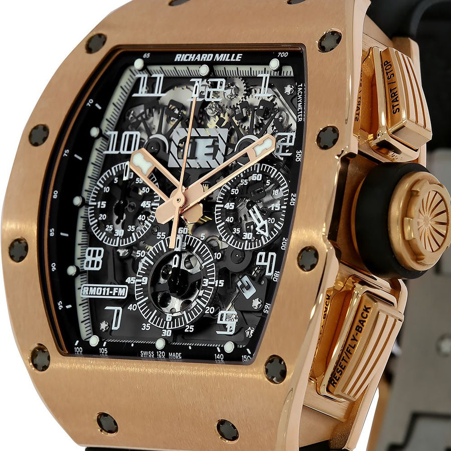 Richard Mille RM011, Felipe Massa Boutique Edition Rose Gold 49MM Watch RM011(PRE-OWNED)