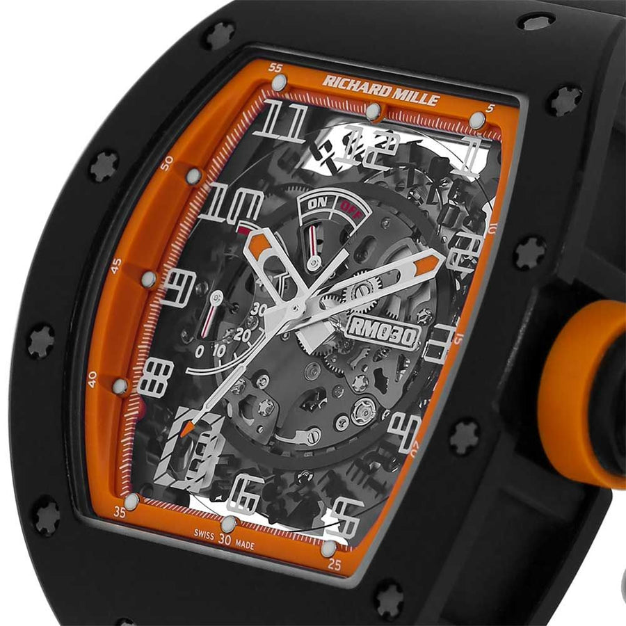 Richard Mille RM030, Americas Limited Edition Orange Black Carbon 50MM Watch RM030