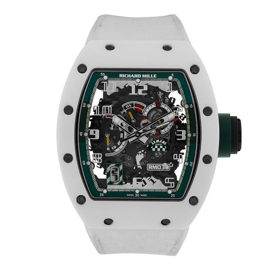 Richard Mille RM030, Le Mans White ATZ Ceramic 50MM Watch RM030(PRE-OWNED)