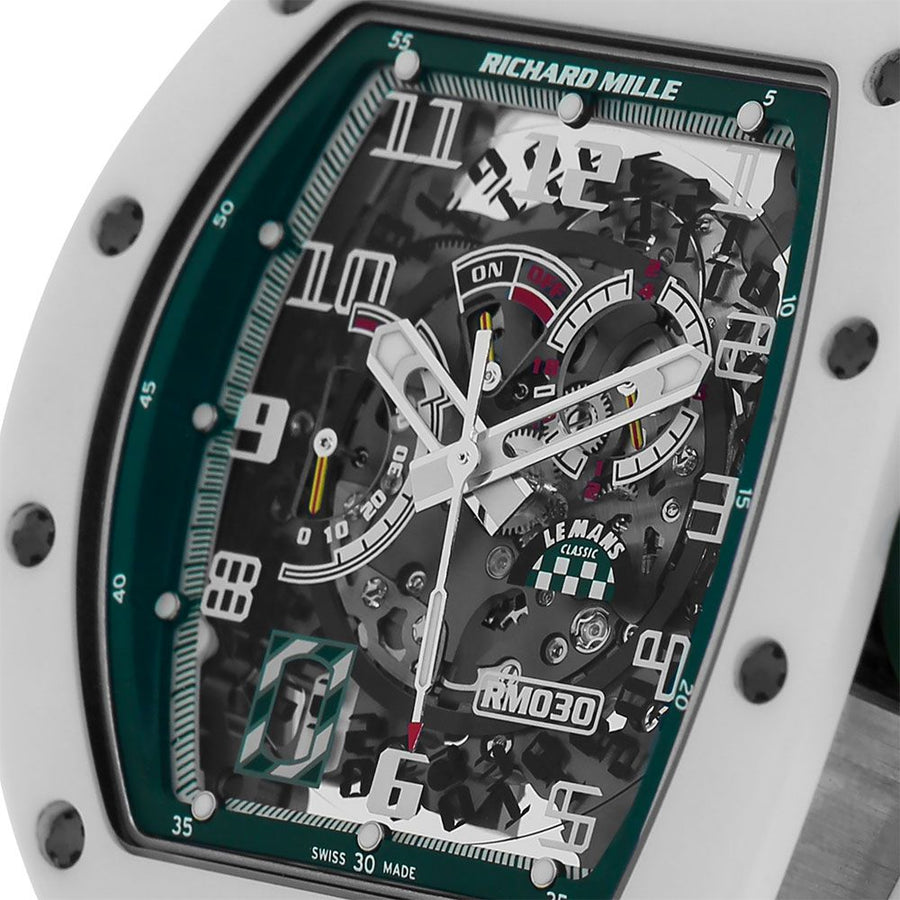 Richard Mille RM030, Le Mans White ATZ Ceramic 50MM Watch RM030(PRE-OWNED)