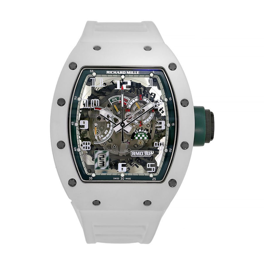 Richard Mille RM030, Le Mans White ATZ Ceramic 50MM Watch RM030(PRE-OWNED)