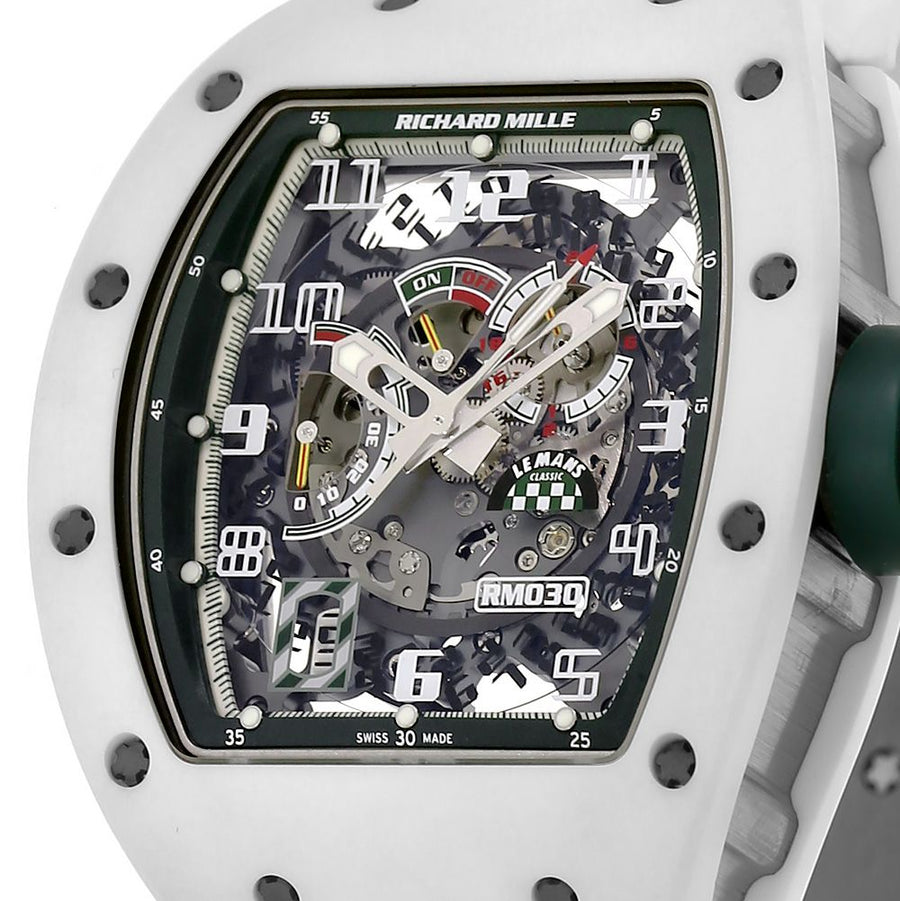 Richard Mille RM030, Le Mans White ATZ Ceramic 50MM Watch RM030(PRE-OWNED)