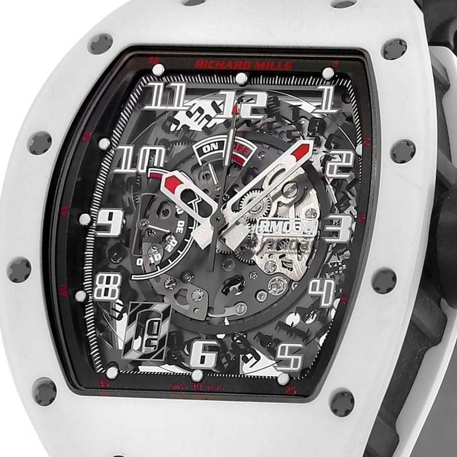 Richard Mille RM030, White Rush ATZ Ceramic Automatic 50MM Watch RM 030(PRE-OWNED)